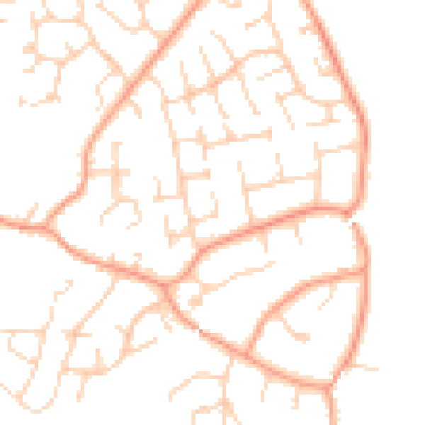 Daytime road noise heatmap for RG23 7AS