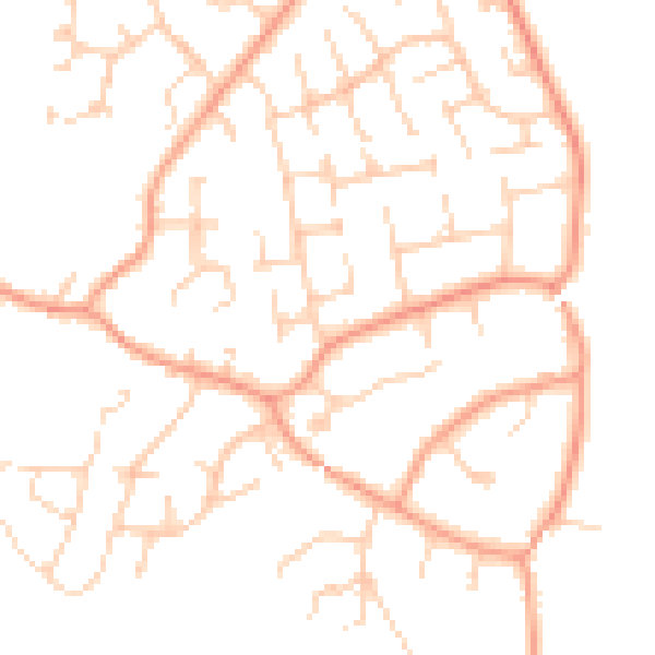 Daytime road noise heatmap for RG23 7AU