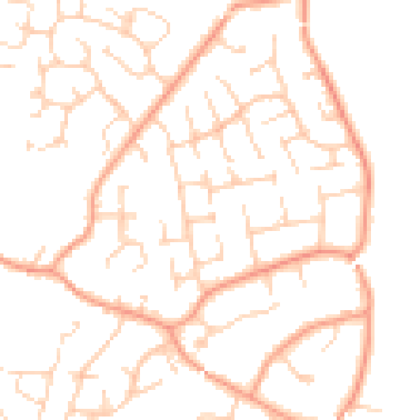 Daytime road noise heatmap for RG23 7AY