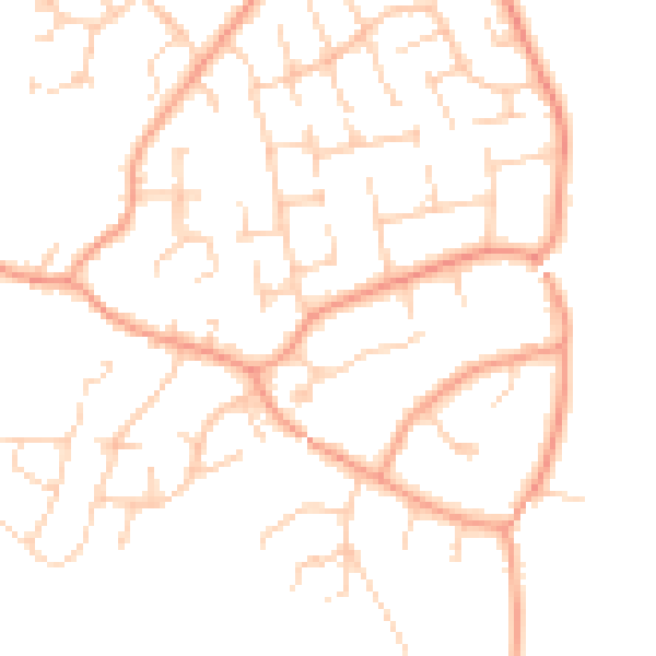 Daytime road noise heatmap for RG23 7BA