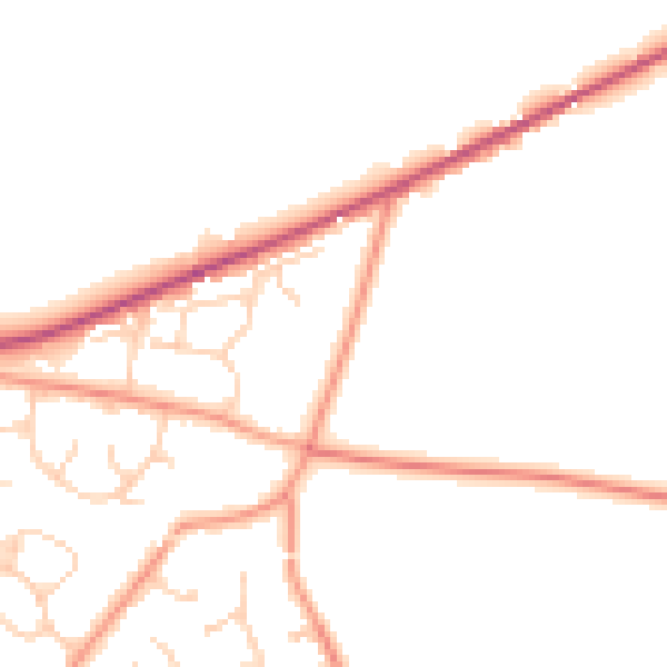 Daytime road noise heatmap for RG23 7BB