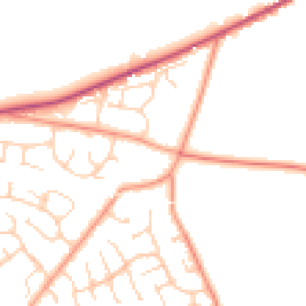 Daytime road noise heatmap for RG23 7BD