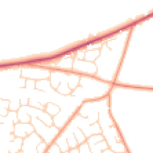 Daytime road noise heatmap for RG23 7BE