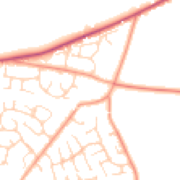 Daytime road noise heatmap for RG23 7BF