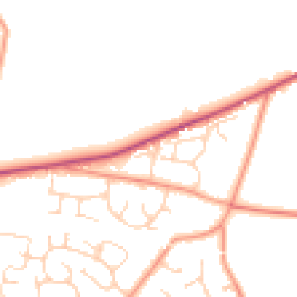 Daytime road noise heatmap for RG23 7BH