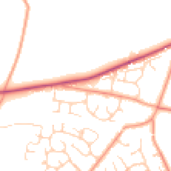 Daytime road noise heatmap for RG23 7BJ