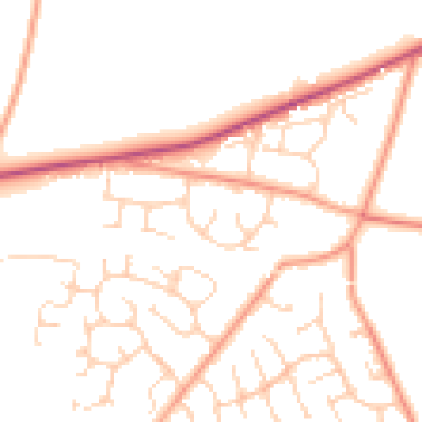 Daytime road noise heatmap for RG23 7BL