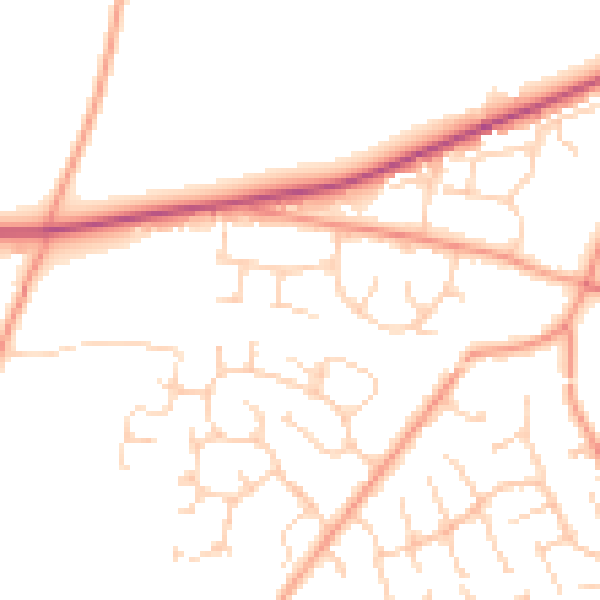 Daytime road noise heatmap for RG23 7BP