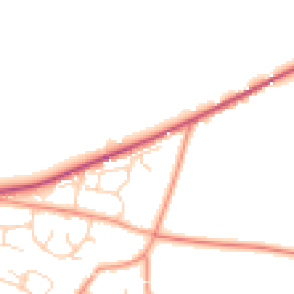 Daytime road noise heatmap for RG23 7BQ