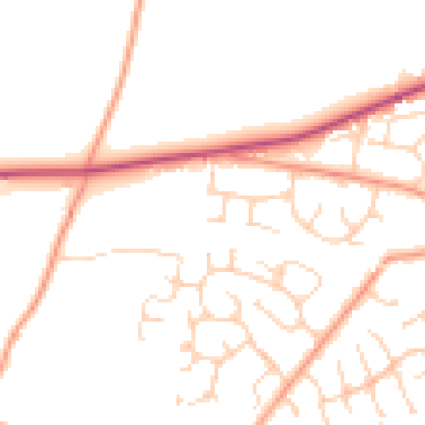 Daytime road noise heatmap for RG23 7BS