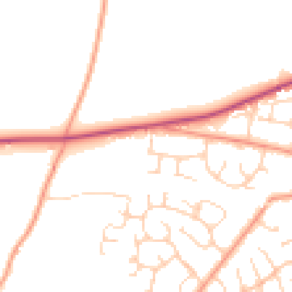 Daytime road noise heatmap for RG23 7BT
