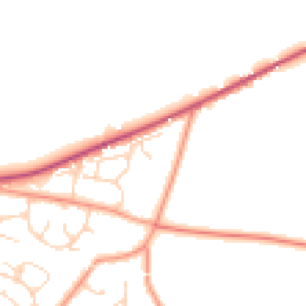 Daytime road noise heatmap for RG23 7BZ