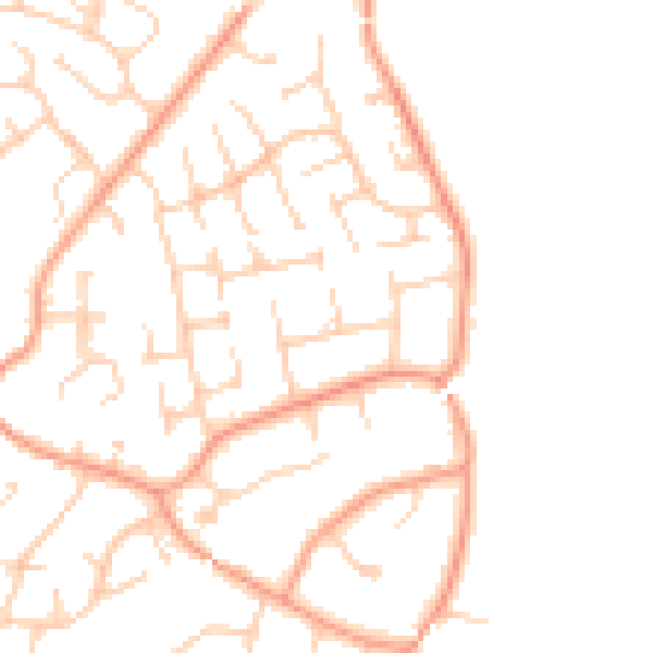 Daytime road noise heatmap for RG23 7DG