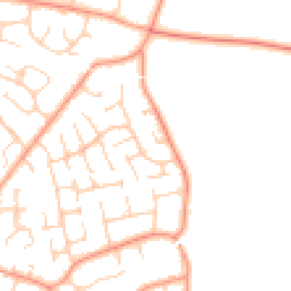 Daytime road noise heatmap for RG23 7DJ