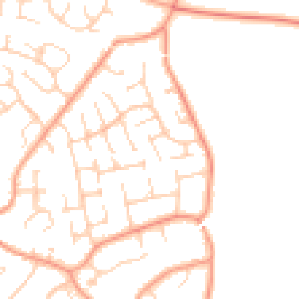 Daytime road noise heatmap for RG23 7DL