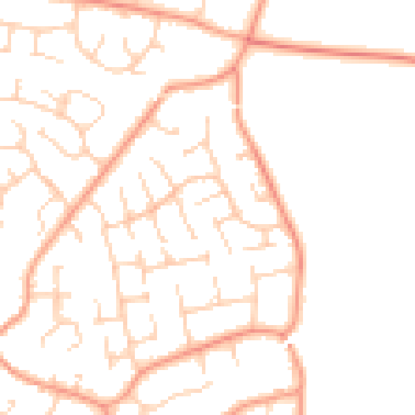 Daytime road noise heatmap for RG23 7DN