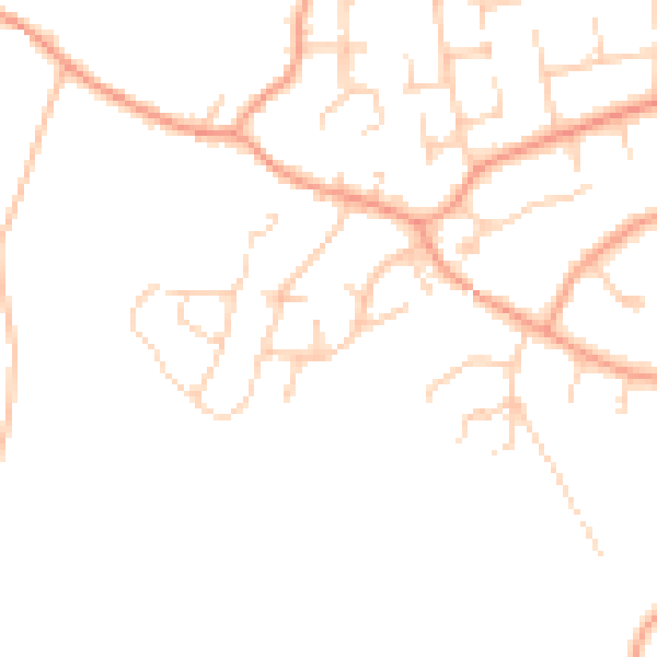 Daytime road noise heatmap for RG23 7EG