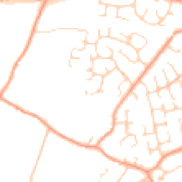 Daytime road noise heatmap for RG23 7EN