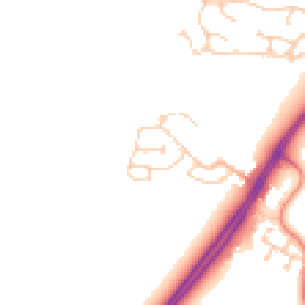 Daytime road noise heatmap for RG23 7FQ