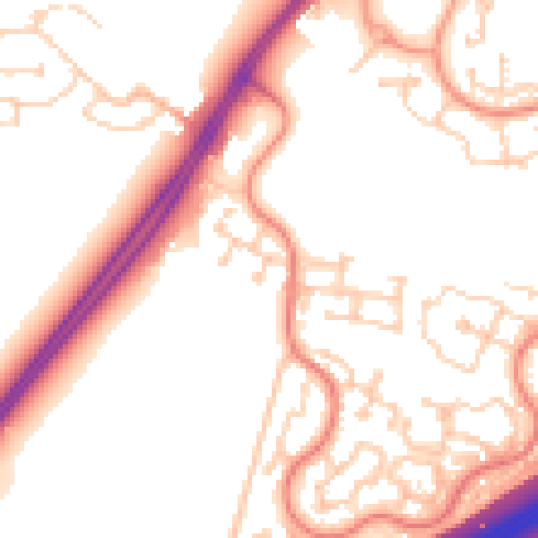 Daytime road noise heatmap for RG23 7FZ