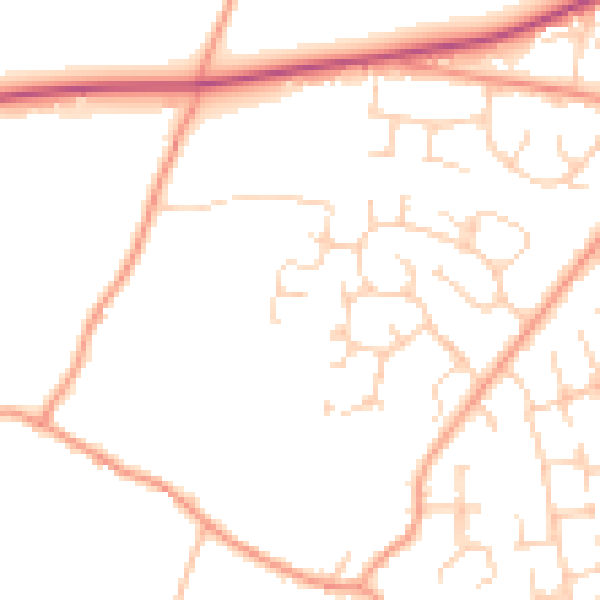Daytime road noise heatmap for RG23 7GG