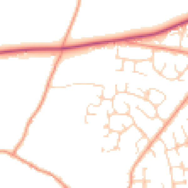 Daytime road noise heatmap for RG23 7GH