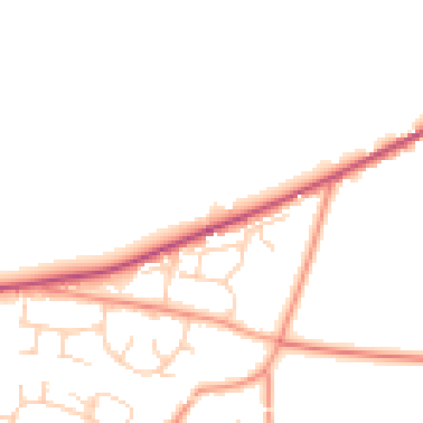 Daytime road noise heatmap for RG23 7HE