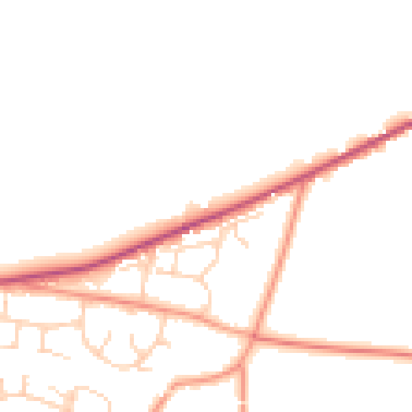 Daytime road noise heatmap for RG23 7HF
