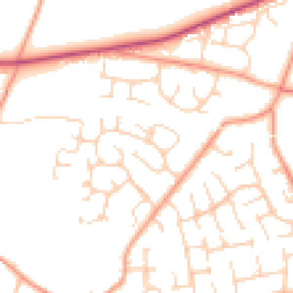 Daytime road noise heatmap for RG23 7LF