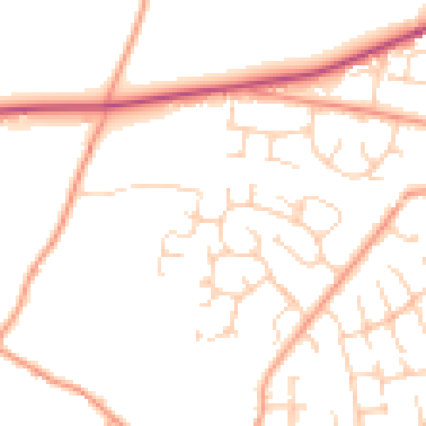 Daytime road noise heatmap for RG23 7LG