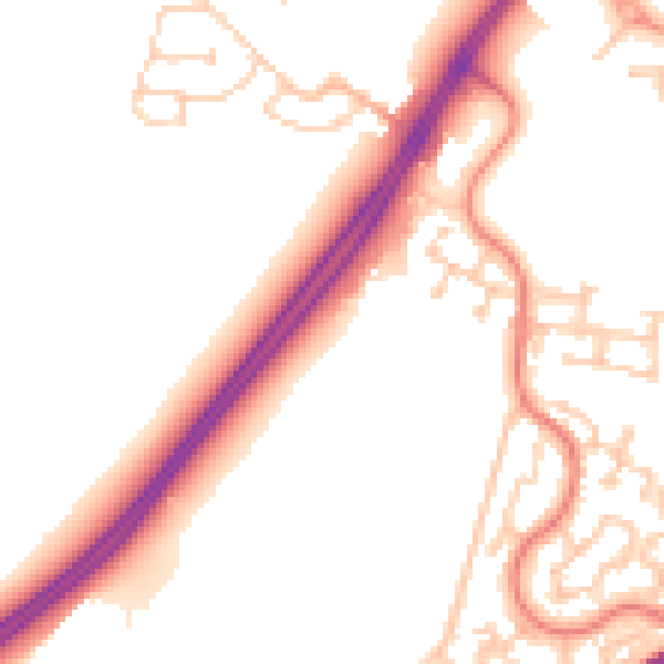 Daytime road noise heatmap for RG23 7PU