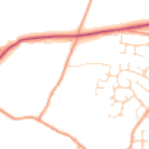 Daytime road noise heatmap for RG23 7RA