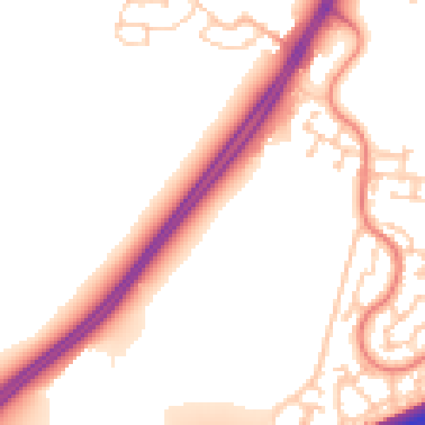 Daytime road noise heatmap for RG23 7SR