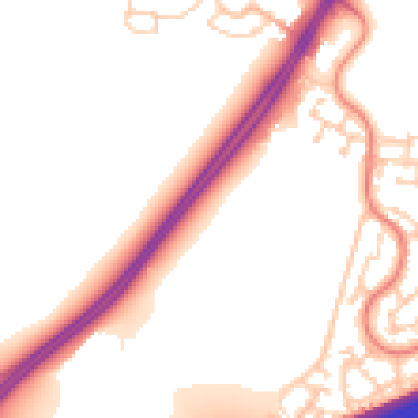 Daytime road noise heatmap for RG23 7ST