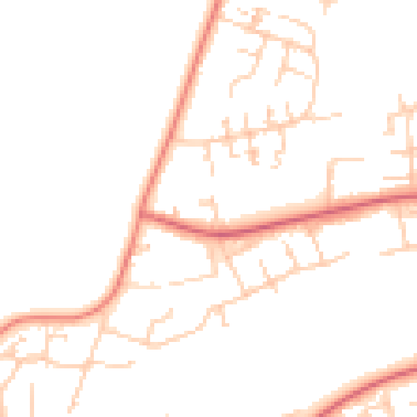 Daytime road noise heatmap for RG23 8BP