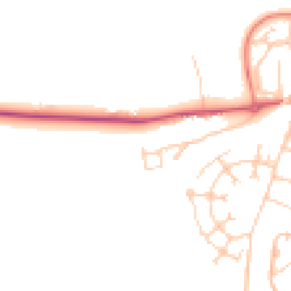 Daytime road noise heatmap for RG23 8BY