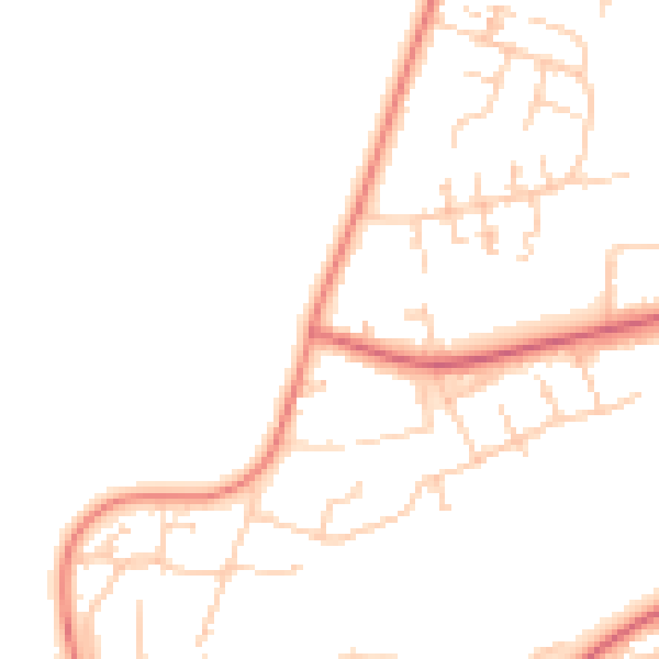 Daytime road noise heatmap for RG23 8BZ