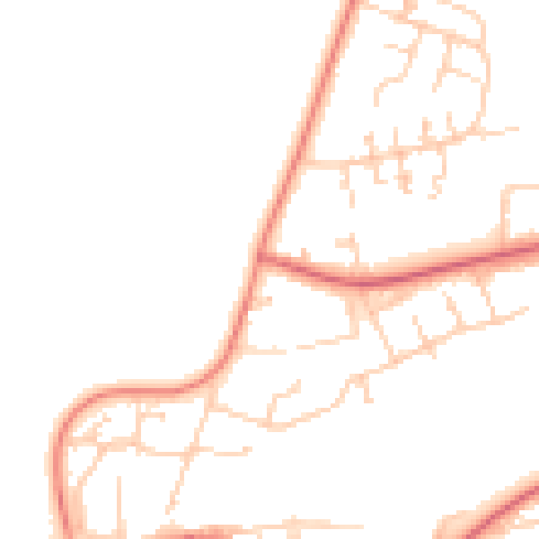 Daytime road noise heatmap for RG23 8DG