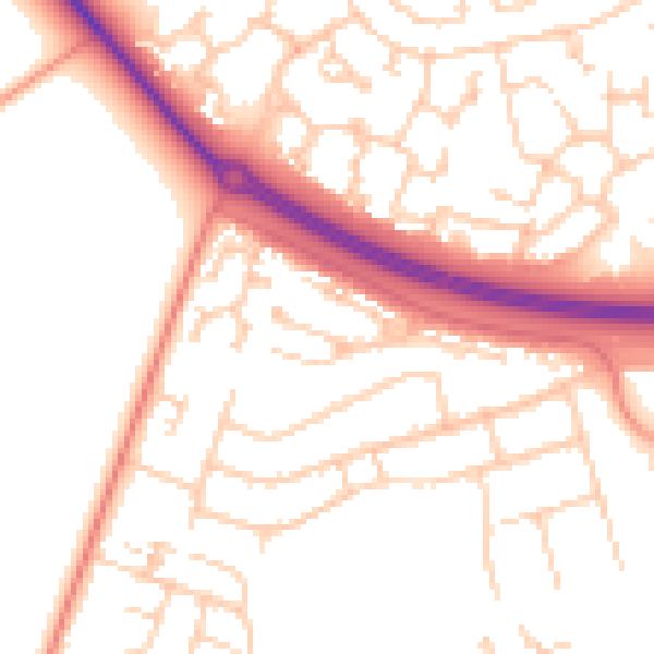 Daytime road noise heatmap for RG23 8HN