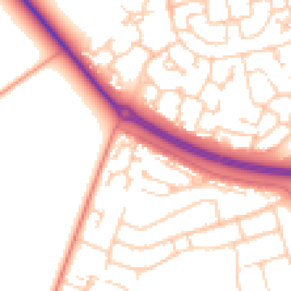 Daytime road noise heatmap for RG23 8HT