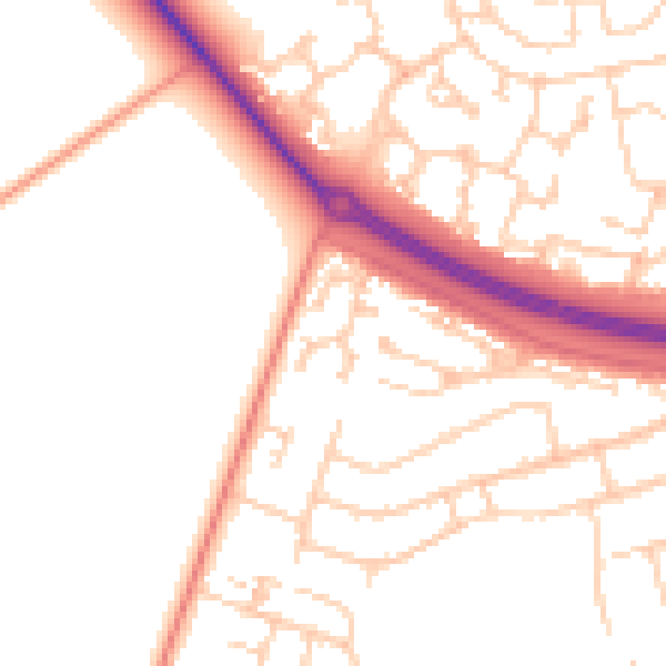 Daytime road noise heatmap for RG23 8HU