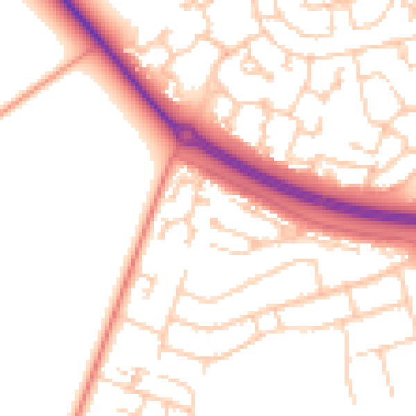 Daytime road noise heatmap for RG23 8HZ