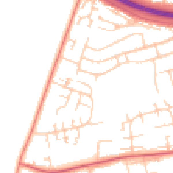 Daytime road noise heatmap for RG23 8JG