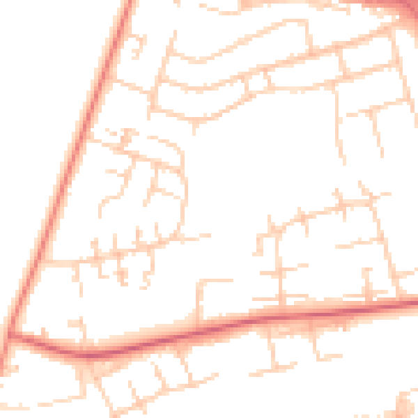Daytime road noise heatmap for RG23 8JY