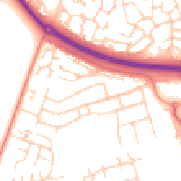 Daytime road noise heatmap for RG23 8LR