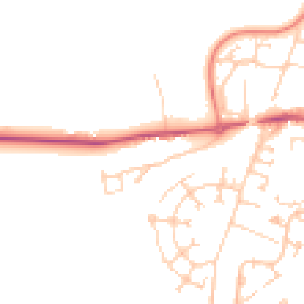 Daytime road noise heatmap for RG23 8PS