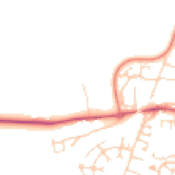 Daytime road noise heatmap for RG23 8PX