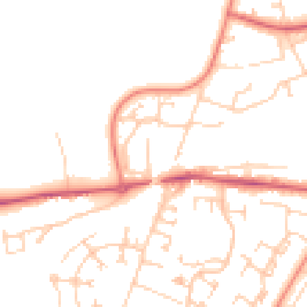 Daytime road noise heatmap for RG23 8QA
