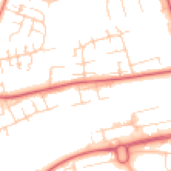 Daytime road noise heatmap for RG23 8QR