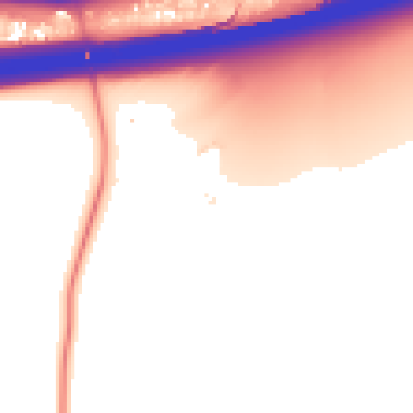 Daytime road noise heatmap for RG24 7AA